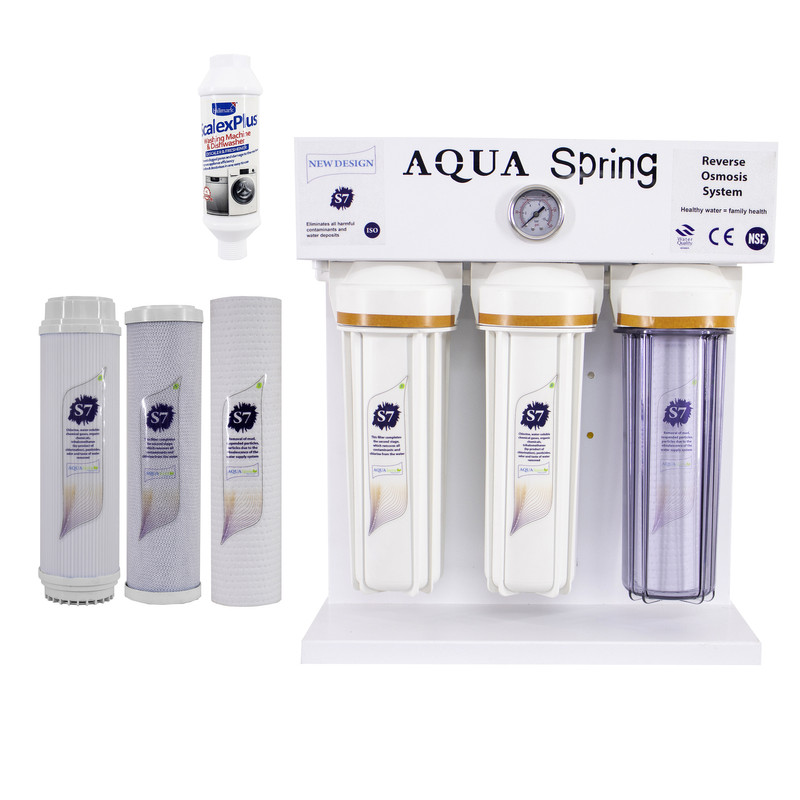 دستگاه تصفیه کننده آب آکوآ اسپرینگ مدل RO-S7-WZ 7550 به همراه فیلتر مجموعه سه عددی و رسوبگیر اسکالکس پلاس-سفید دستگاه تصفیه کننده آب آکوآ اسپرینگ مدل RO-S7-WZ 7550 به همراه فیلتر مجموعه سه عددی و رسوبگیر اسکالکس پلاس-سفید