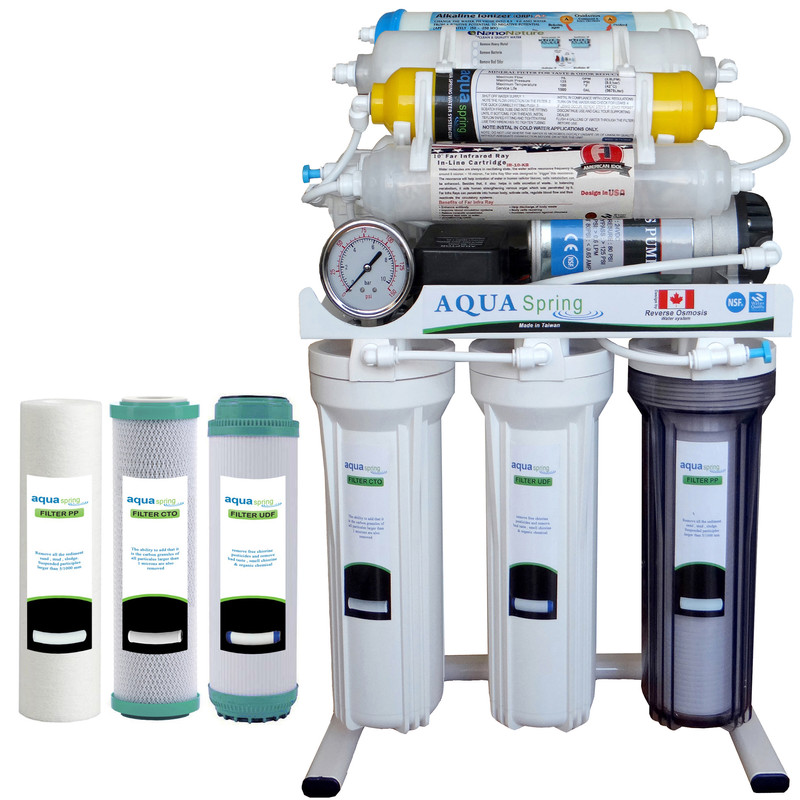 دستگاه تصفیه کننده آب آکوآ اسپرینگ مدل RO - NF2600 به همراه فیلتر تصفیه آب کد 01 مجموعه 3 عددی-سفید دستگاه تصفیه کننده آب آکوآ اسپرینگ مدل RO - NF2600 به همراه فیلتر تصفیه آب کد 01 مجموعه 3 عددی-سفید