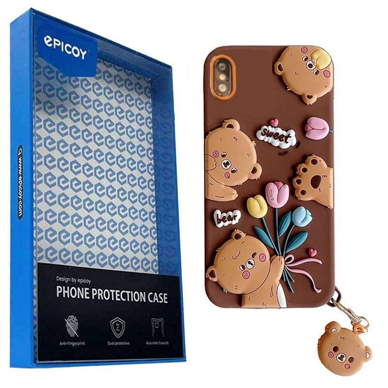 کاور گوشی اپل iPhone X- XS اپیکوی مدل Chubby Bear به همراه آویز-چند رنگ  کاور گوشی اپل iPhone X- XS اپیکوی مدل Chubby Bear به همراه آویز-چند رنگ