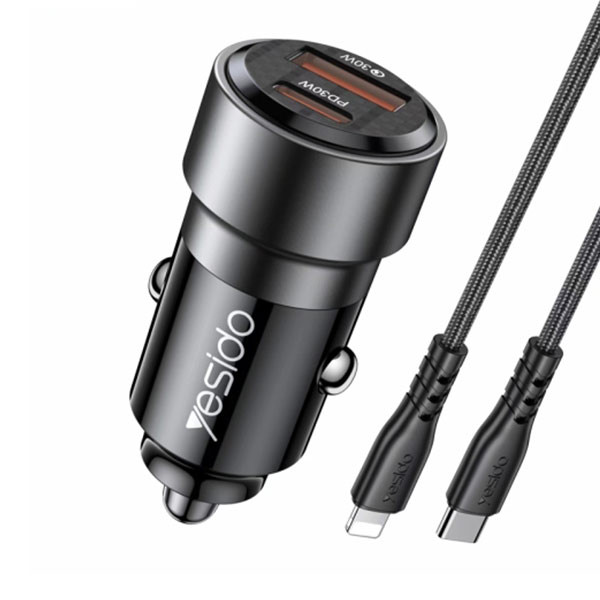 شارژر فندکی یسیدو 60 وات مدل Y54 به همراه کابل تبدیل لایتنینگ شارژر فندکی یسیدو 60 وات مدل Y54 به همراه کابل تبدیل لایتنینگ