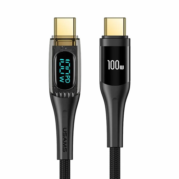 کابل تبدیل USB-C به USB-C یوسمز مدل Sj590 طول 1.2 متر کابل تبدیل USB-C به USB-C یوسمز مدل Sj590 طول 1.2 متر