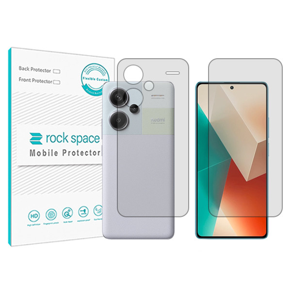 گلس گوشی شیائومی Redmi Note 13 Pro Plus راک اسپیس مدل HyGEL  به همراه محافظ پشت گوشی-بی رنگ گلس گوشی شیائومی Redmi Note 13 Pro Plus راک اسپیس مدل HyGEL  به همراه محافظ پشت گوشی-بی رنگ