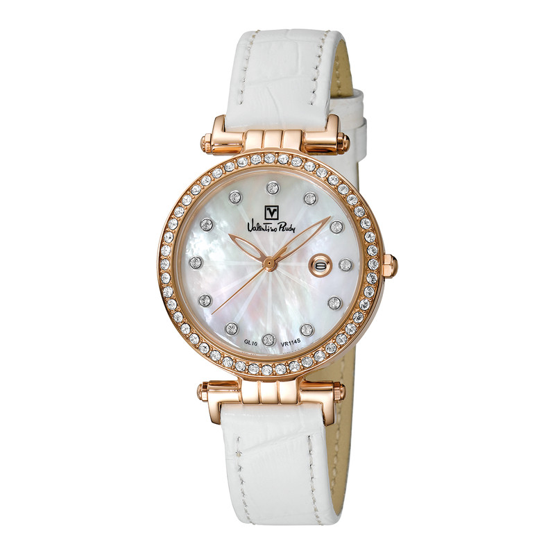 ساعت مچی زنانه والنتینو رودی مدل VR113-2557 بند چرم سفید-رزگلد ساعت مچی زنانه والنتینو رودی مدل VR113-2557 بند چرم سفید-رزگلد