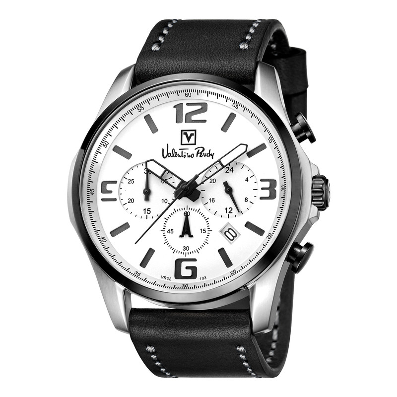 ساعت مچی مردانه والنتینو رودی کد VR103-1315 بند چرم مشکی-نقرهای ساعت مچی مردانه والنتینو رودی کد VR103-1315 بند چرم مشکی-نقرهای