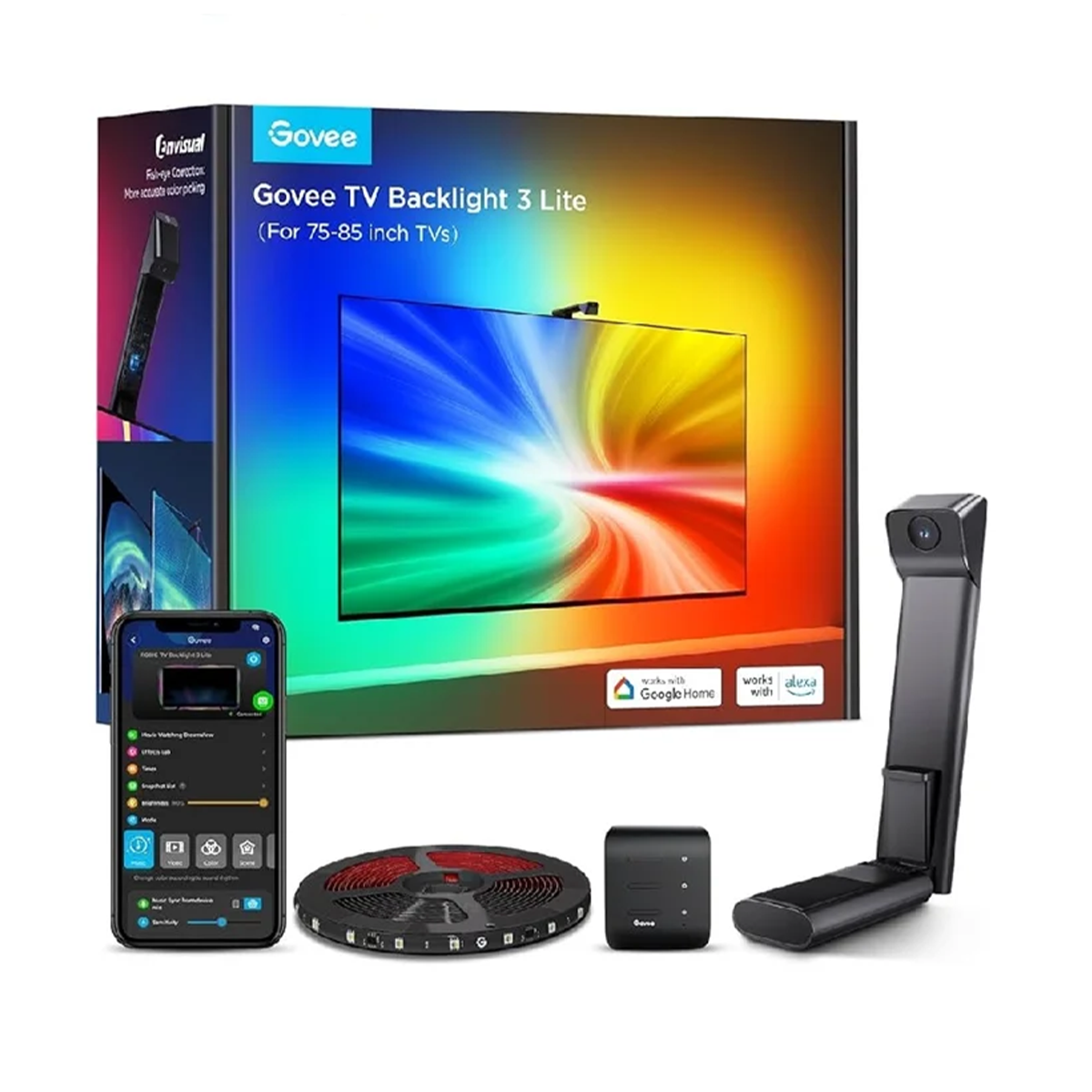 ریسه هوشمند تلویزیون 85 - 75 اینچ گووی مدل Govee TV Backlight 3 Lite H6099 ریسه هوشمند تلویزیون 85 - 75 اینچ گووی مدل Govee TV Backlight 3 Lite H6099