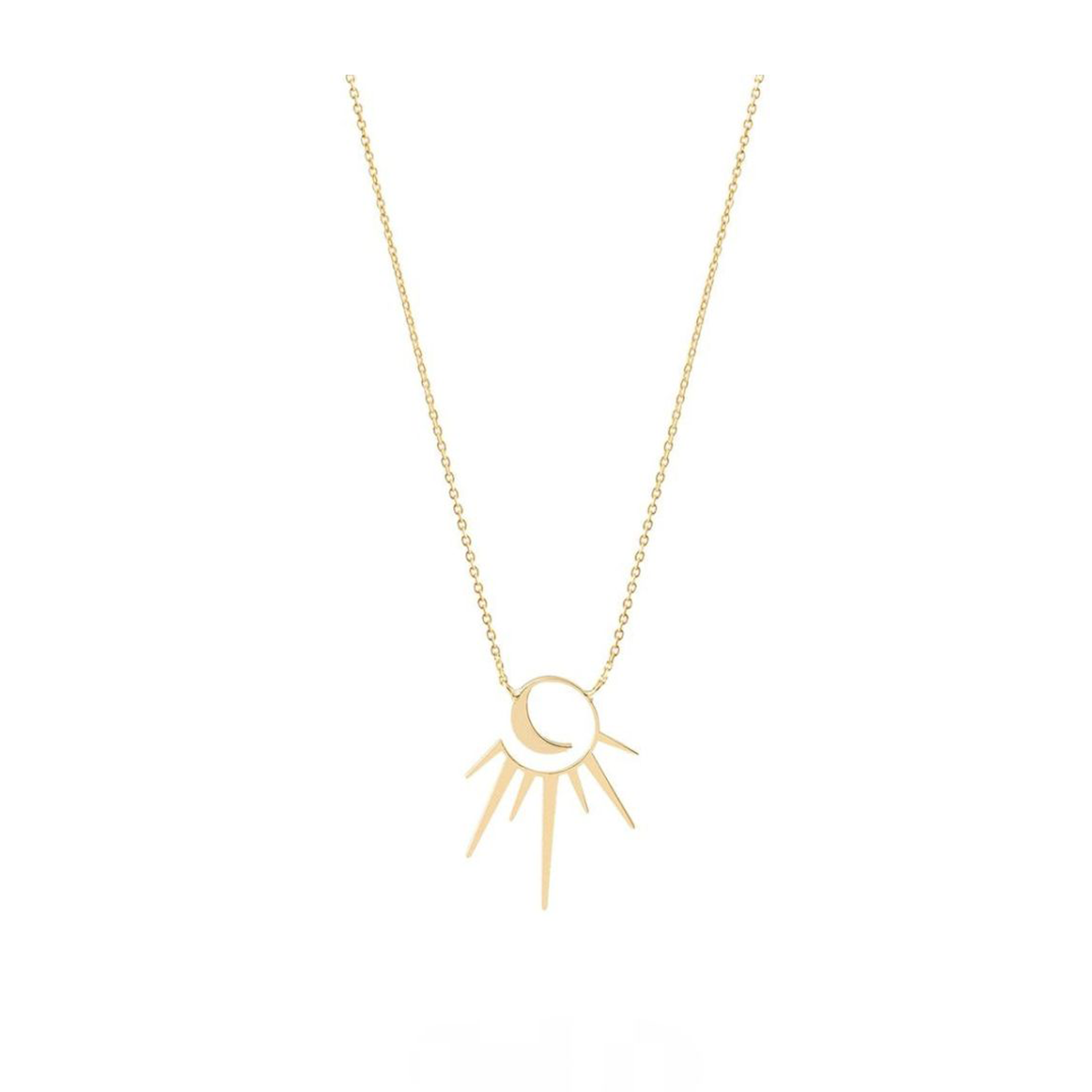گردنبند طلا زنانه طرح ماه و خورشید تابان قو طلایی کد N002740-1.50
