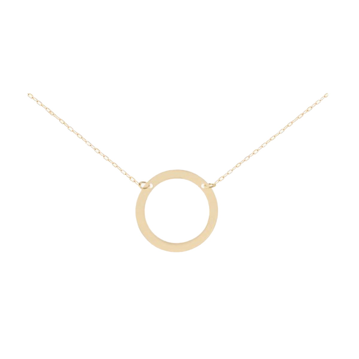 گردنبند طلا زنانه طرح دایره تو خالی قو طلایی کد N049239-1.50 گردنبند طلا زنانه طرح دایره تو خالی قو طلایی کد N049239-1.50
