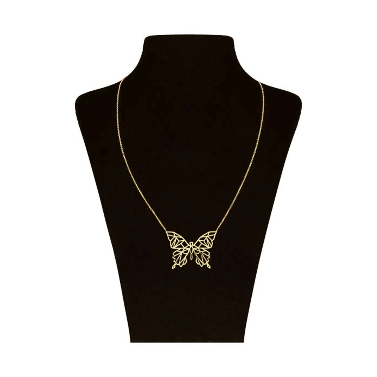 گردنبند طلا زنانه طرح پروانه هندسی قو طلایی کد N049481-1.80 گردنبند طلا زنانه طرح پروانه هندسی قو طلایی کد N049481-1.80
