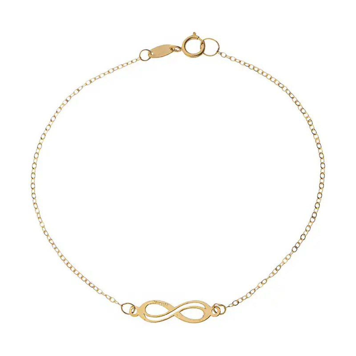 دستبند طلا زنانه با زنجیر طرح بی نهایت فاصله دار قو طلایی مدل B015210-1.20 دستبند طلا زنانه با زنجیر طرح بی نهایت فاصله دار قو طلایی مدل B015210-1.20