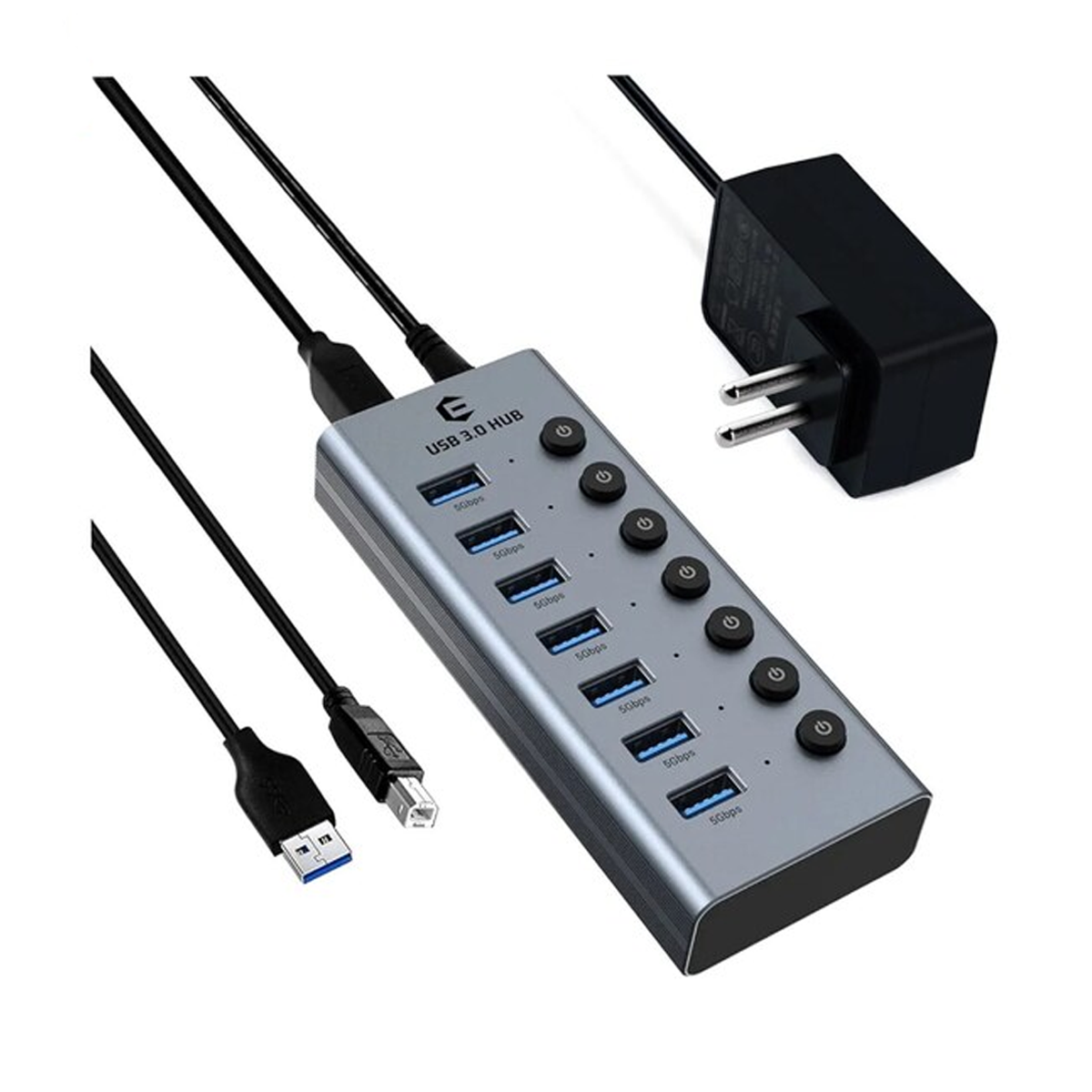 هاب USB 3 اوبستر 7 پورت مدل کلید دار آداپتور EU هاب USB 3 اوبستر 7 پورت مدل کلید دار آداپتور EU