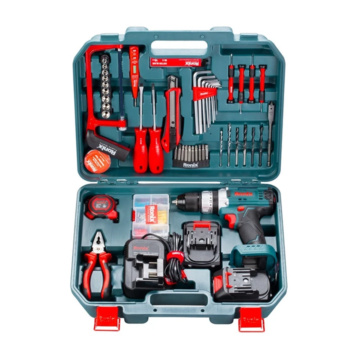 ست دریل چکشی شارژی رونیکس 53 عددی مدل RS-8620 ست دریل چکشی شارژی رونیکس 53 عددی مدل RS-8620