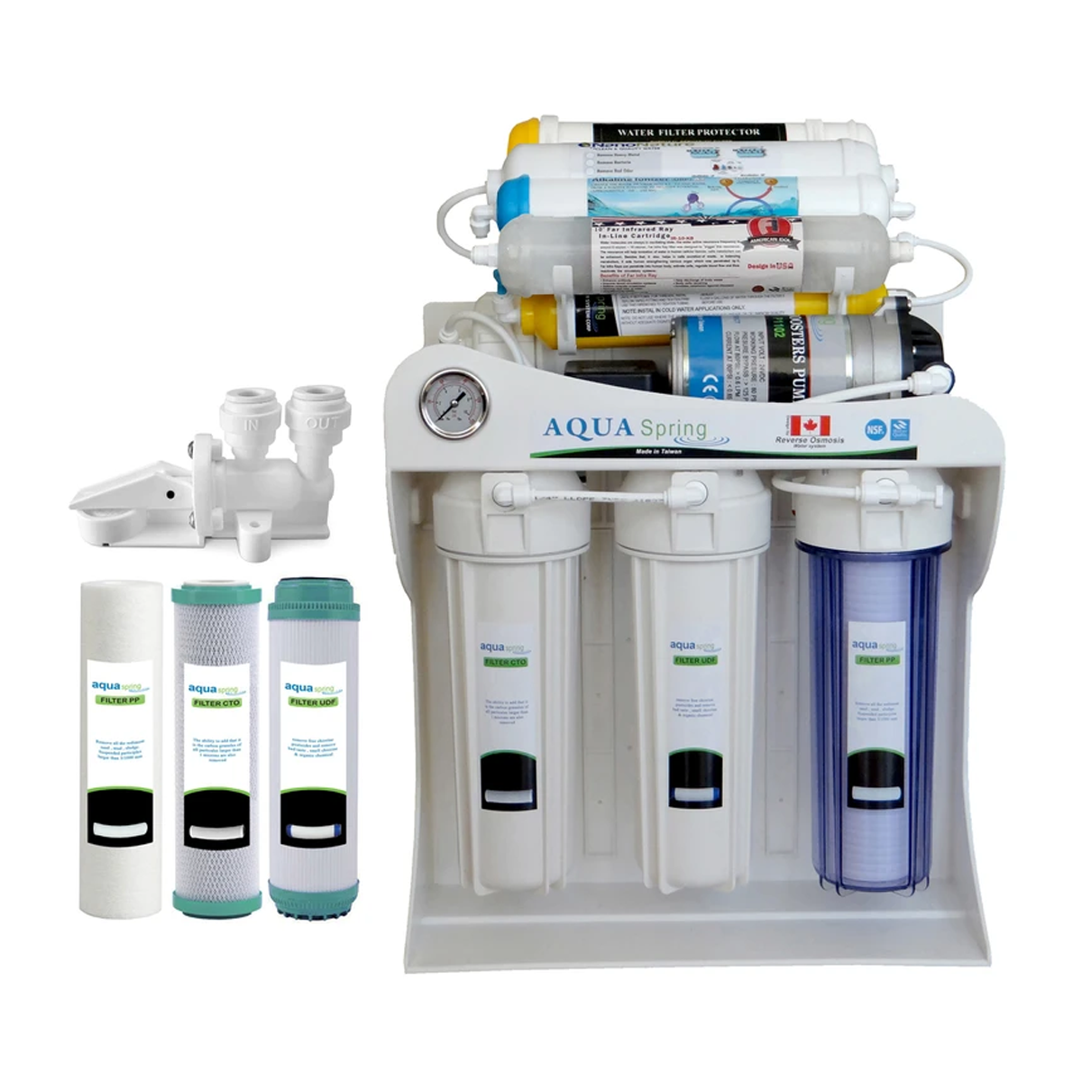 دستگاه تصفیه کننده آب آکوآ اسپرینگ مدل UF - SF4200 به همراه فیلتر بسته 3 عددی و کیت نشتی گیر دستگاه تصفیه کننده آب آکوآ اسپرینگ مدل UF - SF4200 به همراه فیلتر بسته 3 عددی و کیت نشتی گیر