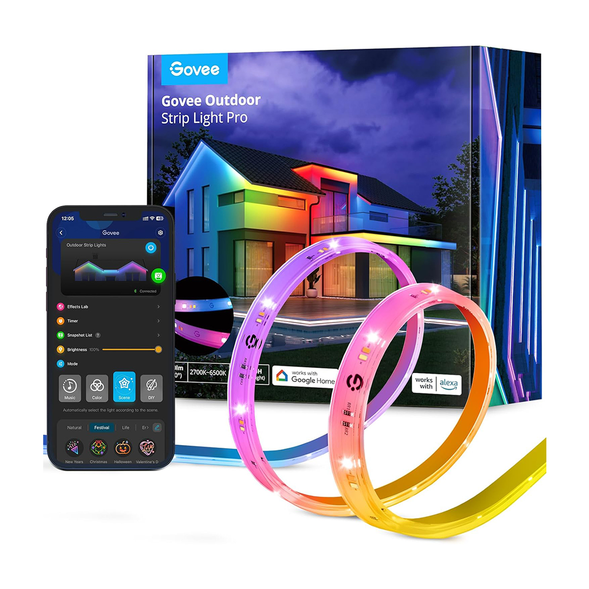 ریسه هوشمند فضای باز گووی مدل H70A1 طول 10 متر-سفید ریسه هوشمند فضای باز گووی مدل H70A1 طول 10 متر-سفید