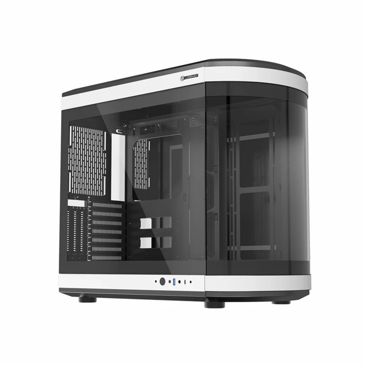 کیس کامپیوتر لاجی کی مدل LK-C570BW-مشکی سفید کیس کامپیوتر لاجی کی مدل LK-C570BW-مشکی سفید