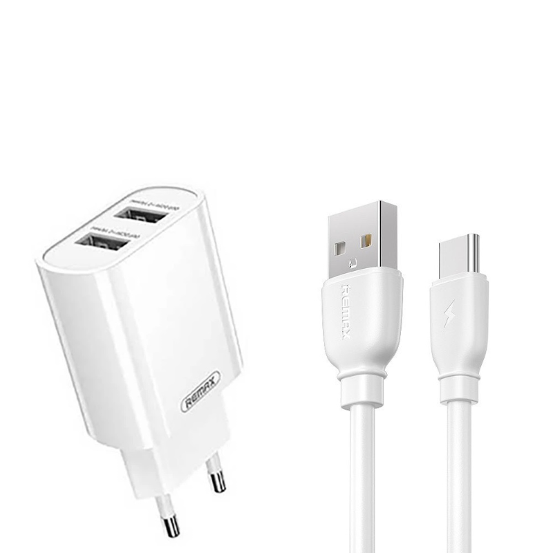 شارژ دیواری ریمکس مدل RP-U35 به همراه کابل تبدیل USB-C-سفید شارژ دیواری ریمکس مدل RP-U35 به همراه کابل تبدیل USB-C-سفید