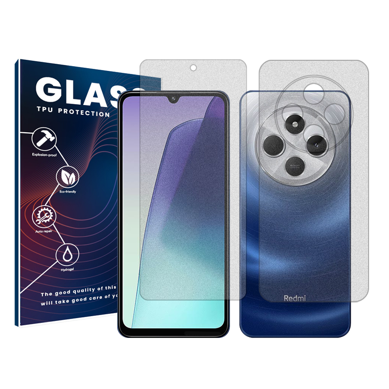 محافظ صفحه نمایش مات گلس مدل Resistant مناسب برای گوشی موبایل شیائومی Redmi 14C به همراه محافظ پشت گوشی  محافظ صفحه نمایش مات گلس مدل Resistant مناسب برای گوشی موبایل شیائومی Redmi 14C به همراه محافظ پشت گوشی