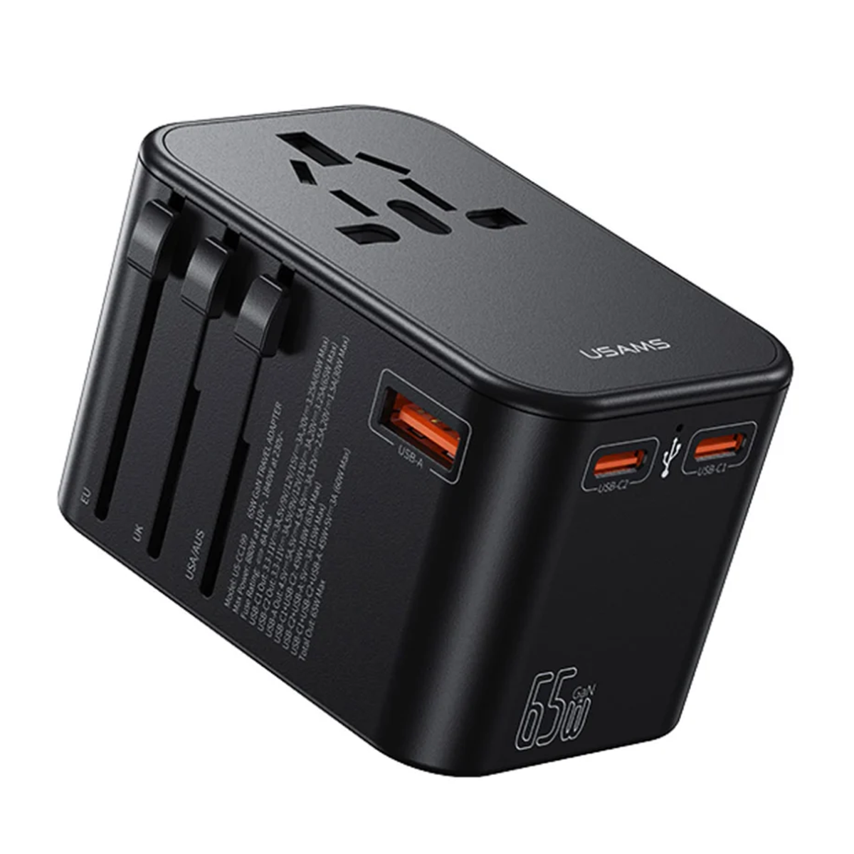 شارژر دیواری یوسمز مدل US-CC199 توان 65 وات شارژر دیواری یوسمز مدل US-CC199 توان 65 وات