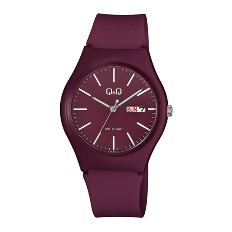 ساعت مچی کیو اند کیو مدل A212J011Y-بدنه زرشکی بند زرشکی ساعت مچی کیو اند کیو مدل A212J011Y-بدنه زرشکی بند زرشکی