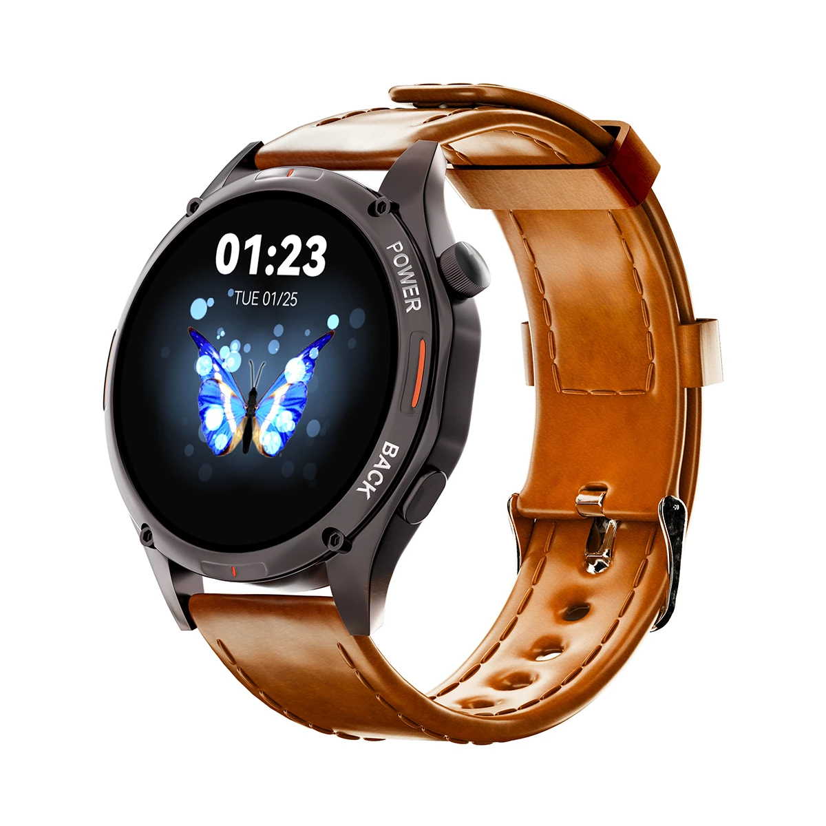 ساعت هوشمند تی سی اچ مدل TCH HD1 3D Hero1-بدنه خاکستری بند قهوه ای