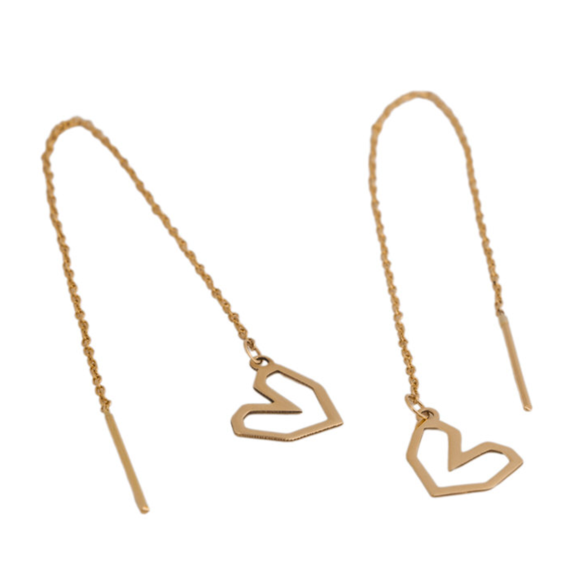 گوشواره طلا زنانه طرح قلب جذاب قو طلایی کد 035302-0.97