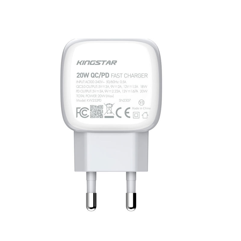 شارژر دیواری 18 وات کینگ استار مدل KW252 PD شارژر دیواری 18 وات کینگ استار مدل KW252 PD