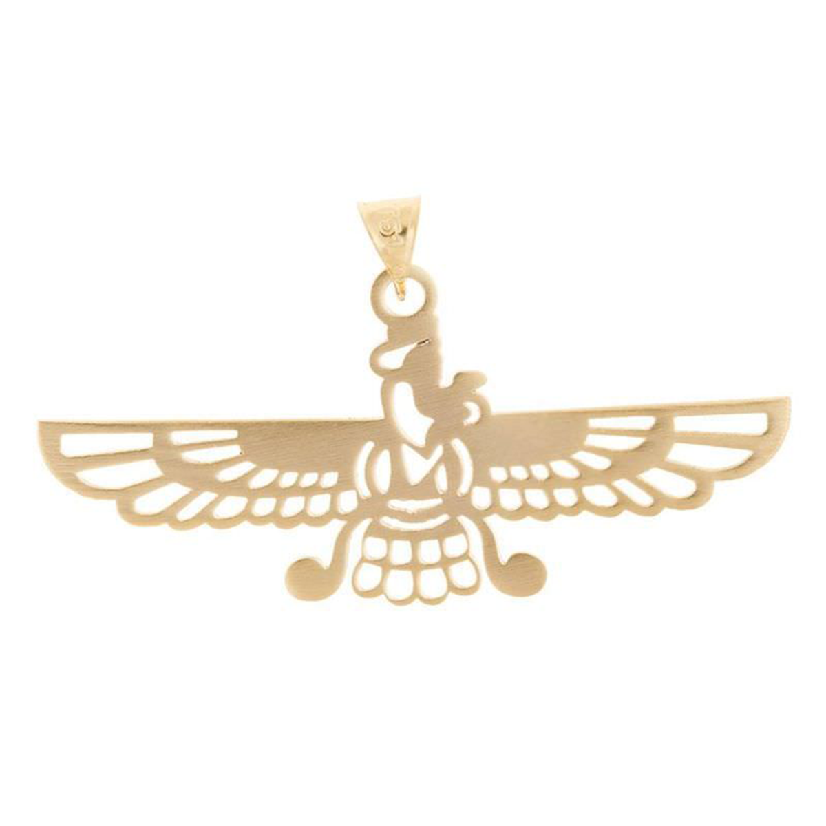 آویز طلا زنانه طرح فروهر خالی قو طلایی کد P009312-0.63 آویز طلا زنانه طرح فروهر خالی قو طلایی کد P009312-0.63