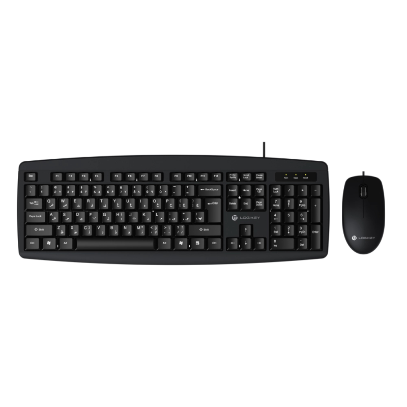 کیبورد و ماوس با سیم لاجی کی مدل KM113B، سوییچ ممبران، Full-Size کیبورد و ماوس با سیم لاجی کی مدل KM113B، سوییچ ممبران، Full-Size