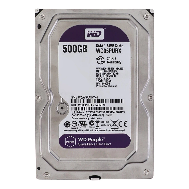 هارد دیسک اینترنال وسترن دیجیتال مدل WD05PURX ظرفیت 500 گیگابایت-نقرهای هارد دیسک اینترنال وسترن دیجیتال مدل WD05PURX ظرفیت 500 گیگابایت-نقرهای