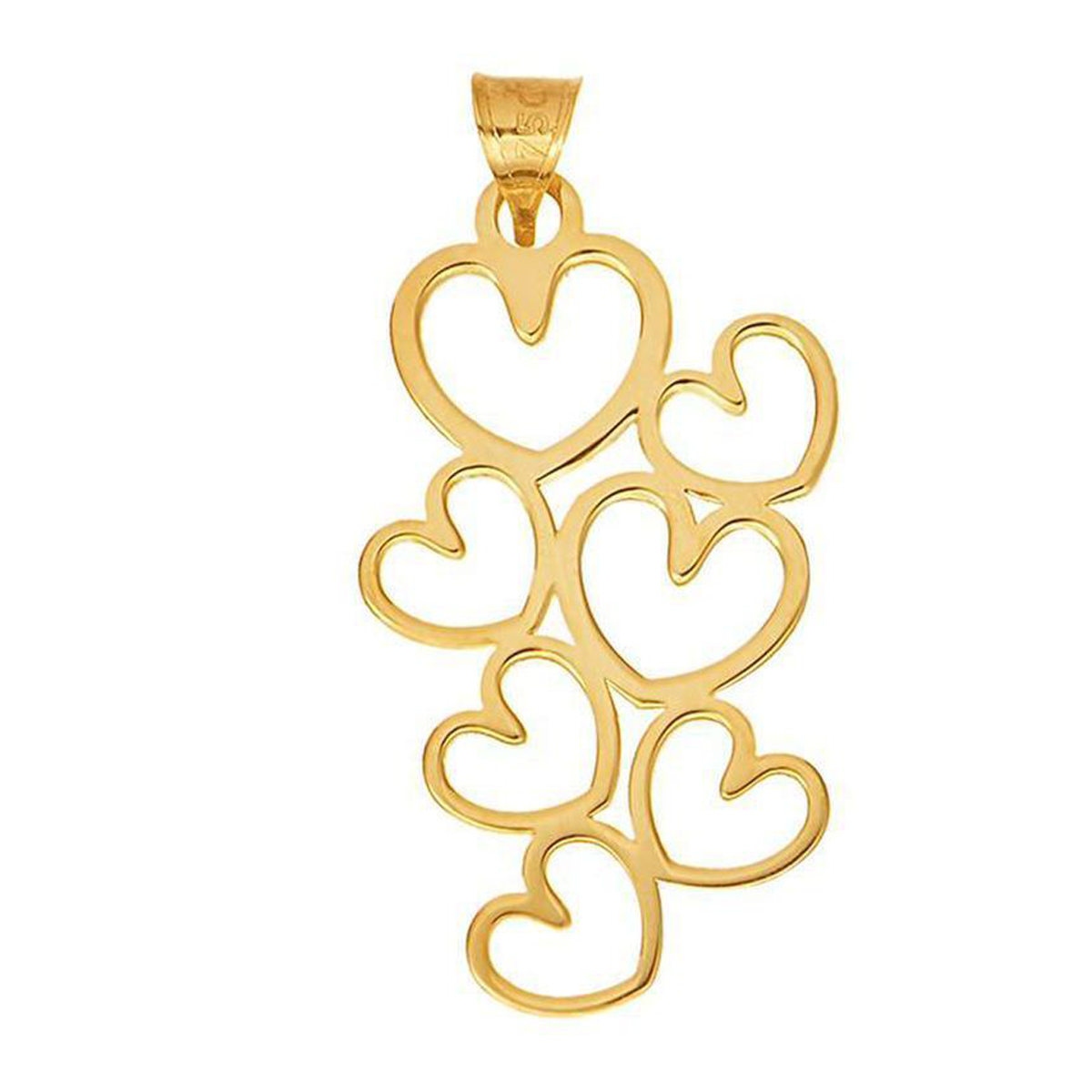 آویز طلا زنانه طرح هفت قلب قو طلایی کد P035307-0.60 آویز طلا زنانه طرح هفت قلب قو طلایی کد P035307-0.60