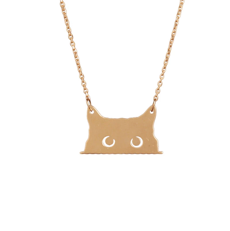 گردنبند طلا زنانه طرح گربه خجالتی-0.35 گردنبند طلا زنانه طرح گربه خجالتی-0.35