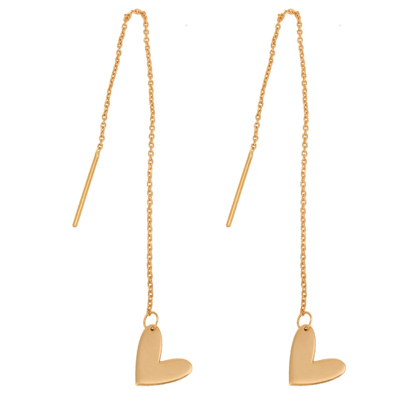 گوشواره طلا زنانه طرح قلب مینیمال قو طلایی-0.80 گوشواره طلا زنانه طرح قلب مینیمال قو طلایی-0.80