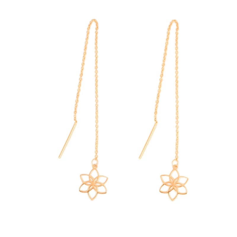 گوشواره طلا زنانه طرح گل لوتوس قو طلایی-0.80 گوشواره طلا زنانه طرح گل لوتوس قو طلایی-0.80