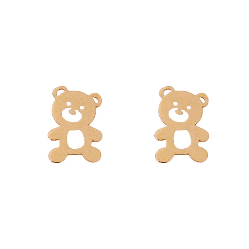 گوشواره طلا زنانه طرح خرس تنبل قو طلایی-0.80 گوشواره طلا زنانه طرح خرس تنبل قو طلایی-0.80