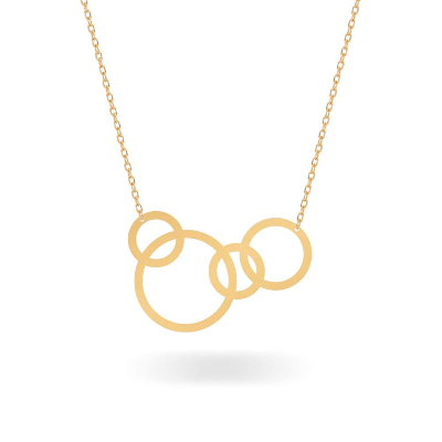 گردنبند طلا زنانه طرح حباب قو طلایی-1.00 گردنبند طلا زنانه طرح حباب قو طلایی-1.00