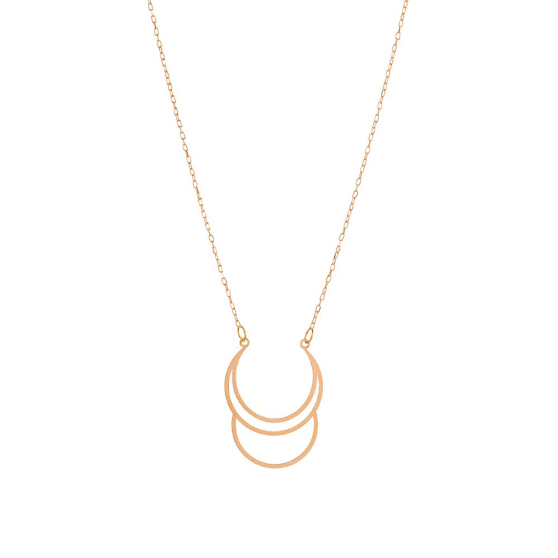 گردنبند طلا زنانه طرح ماه دوتایی قو طلایی-1.00 گردنبند طلا زنانه طرح ماه دوتایی قو طلایی-1.00