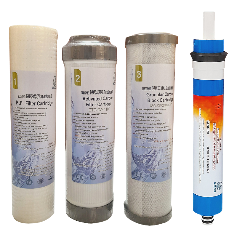 فیلتر دستگاه تصفیه آب نور مدل فیلتر ممبران و فیلتر پیش تصفیه بسته 4 عددی-سفید فیلتر دستگاه تصفیه آب نور مدل فیلتر ممبران و فیلتر پیش تصفیه بسته 4 عددی-سفید