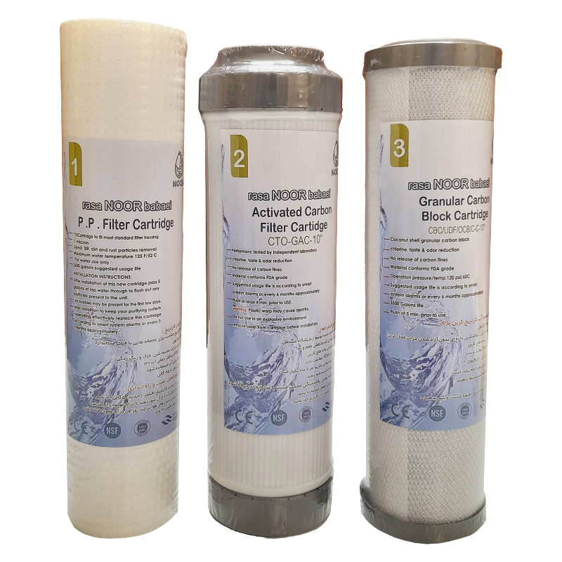 فیلتر دستگاه تصفیه آب نور مدل 01 بسته 3 عددی-سفید فیلتر دستگاه تصفیه آب نور مدل 01 بسته 3 عددی-سفید