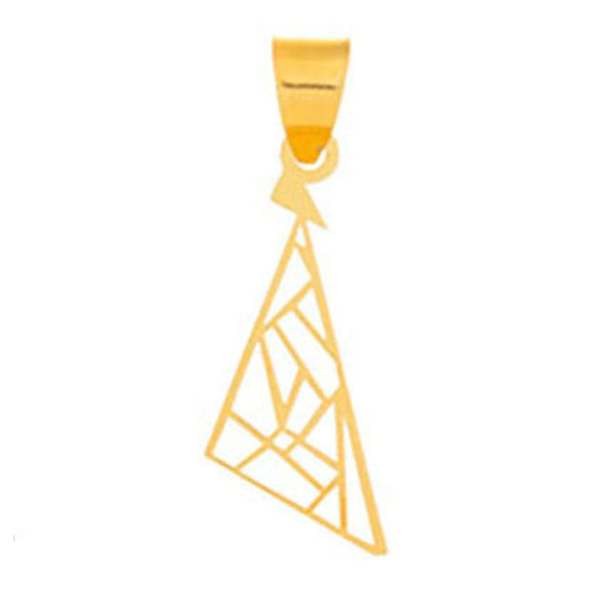 آویز طلا زنانه طرح مثلث هندسی قو طلایی کد P049985-0.30