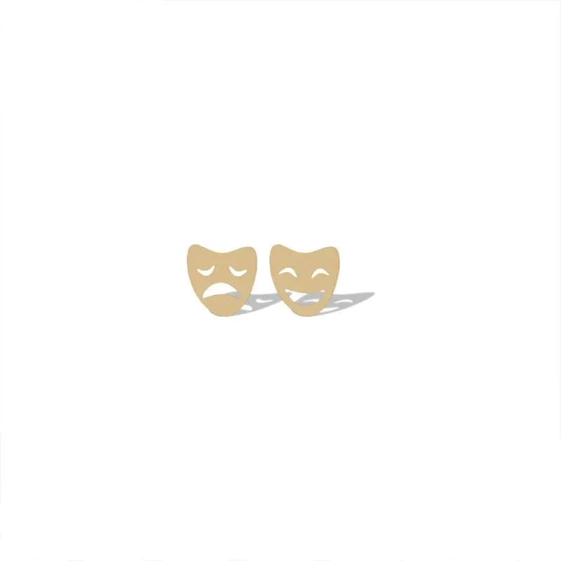 گوشواره طلا زنانه طرح تئاتر قو طلایی-0.35