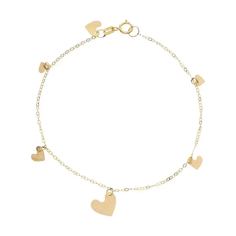 دستبند طلا زنانه طرح قلب پولکی قو طلایی-1.21 دستبند طلا زنانه طرح قلب پولکی قو طلایی-1.21