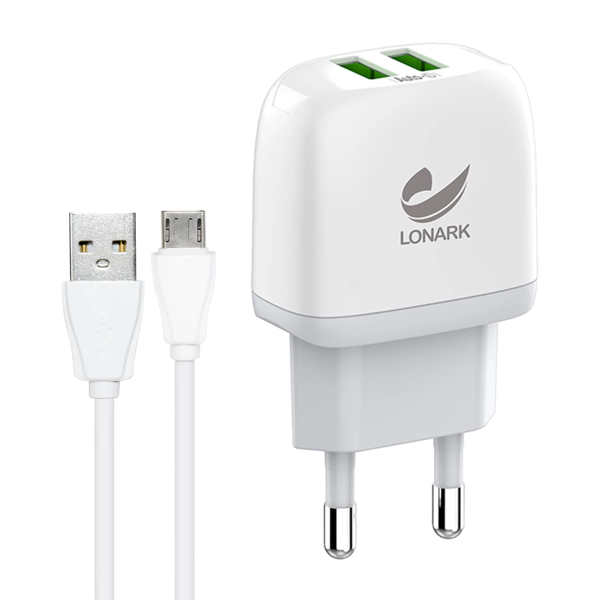 شارژ دیواری لونارک مدل LW53A توان 12 وات همراه با کابل میکرو یو اس بی شارژ دیواری لونارک مدل LW53A توان 12 وات همراه با کابل میکرو یو اس بی