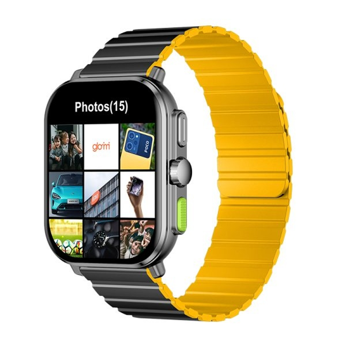 ساعت هوشمند گلوریمی مدل GS2 Pro-بدنه مشکی بند زرد