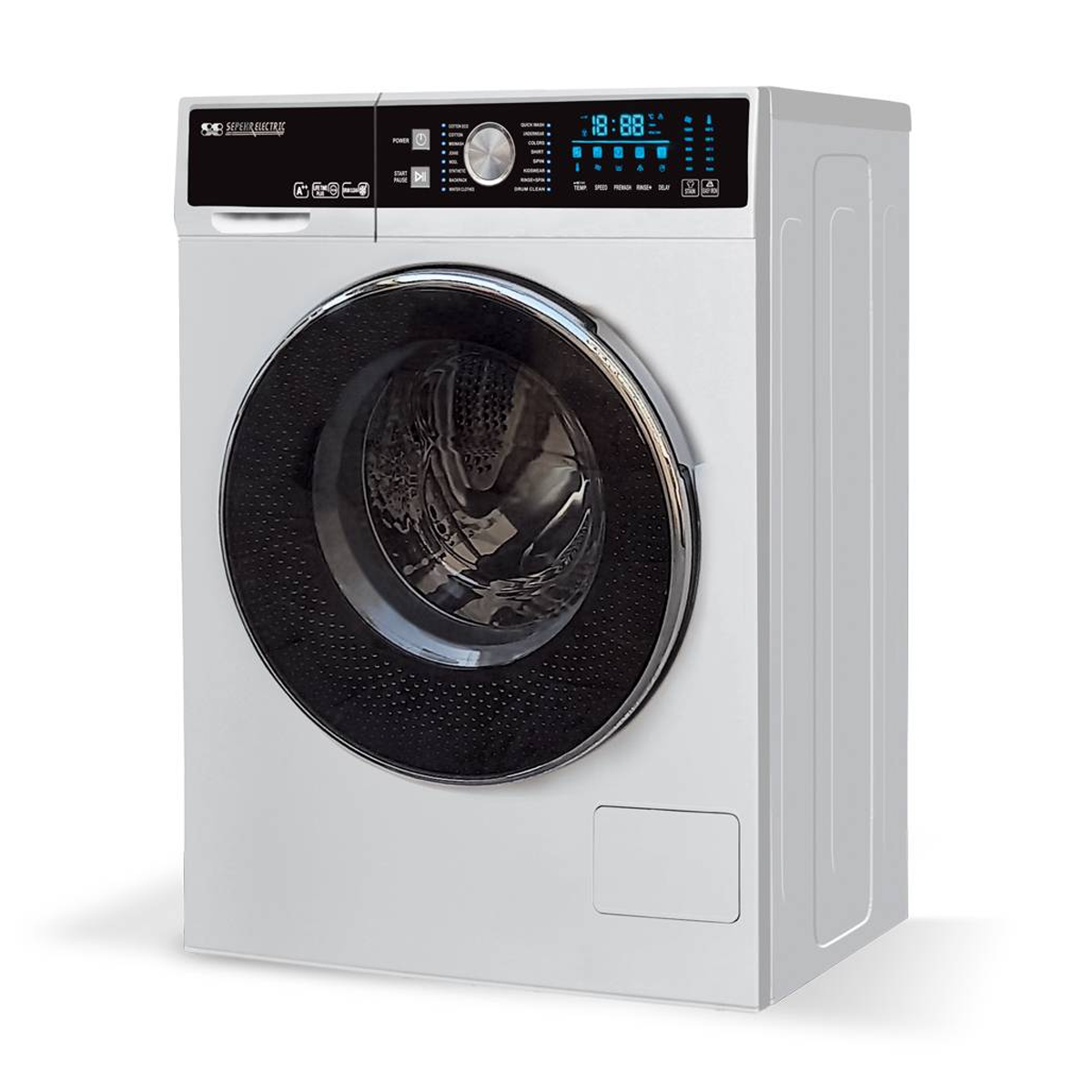ماشین لباسشویی سپهر الکتریک 8 کیلویی مدل SE1284W ماشین لباسشویی سپهر الکتریک 8 کیلویی مدل SE1284W