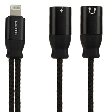 مبدل لایتنینگ به لایتنینگ/AUX لیتو مدل LC-C4-مشکی مبدل لایتنینگ به لایتنینگ/AUX لیتو مدل LC-C4-مشکی