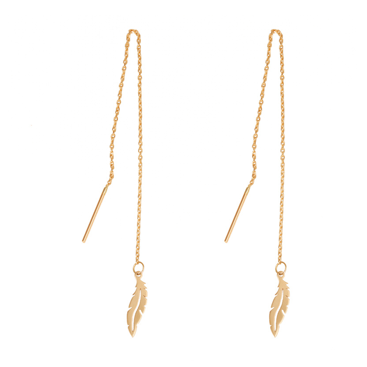 گوشواره طلا زنانه طرح طرح پر قو قو طلایی کد 002361-1.40 گوشواره طلا زنانه طرح طرح پر قو قو طلایی کد 002361-1.40