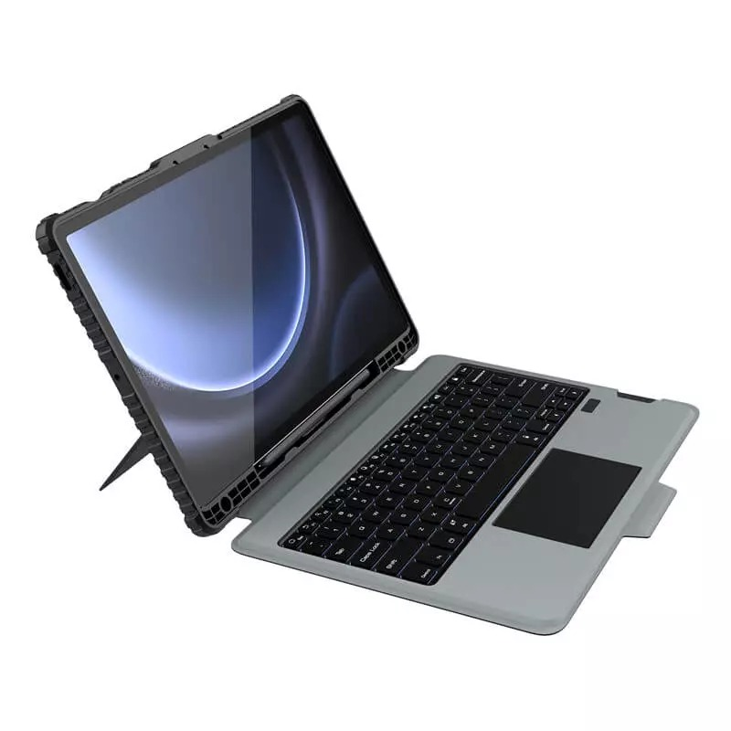 کیف کلاسوری کیبورددار نیلکین مدل Bumper Combo Backlit Keyboard مناسب برای تبلت سامسونگ Galaxy S9 Fe Plus کیف کلاسوری کیبورددار نیلکین مدل Bumper Combo Backlit Keyboard مناسب برای تبلت سامسونگ Galaxy S9 Fe Plus