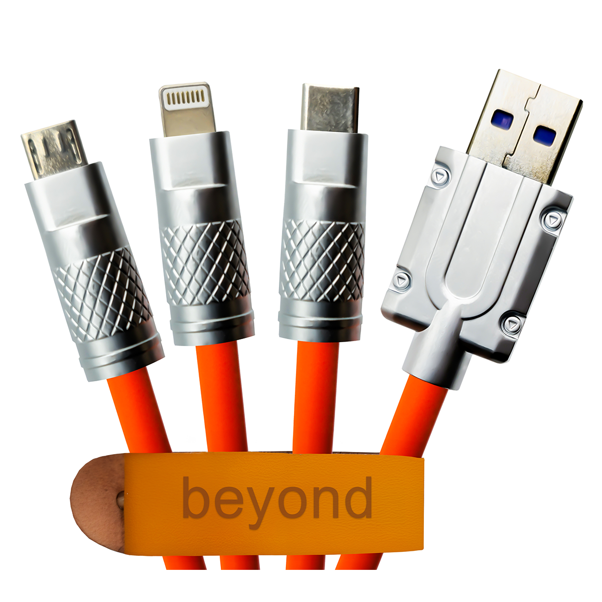 کابل تایپ سی، میکرو یو اس بی و لایتنینگ بیاند مدل BUCLM-591RB CHARGE PLUS طول 1 متر-نارنجی کابل تایپ سی، میکرو یو اس بی و لایتنینگ بیاند مدل BUCLM-591RB CHARGE PLUS طول 1 متر-نارنجی