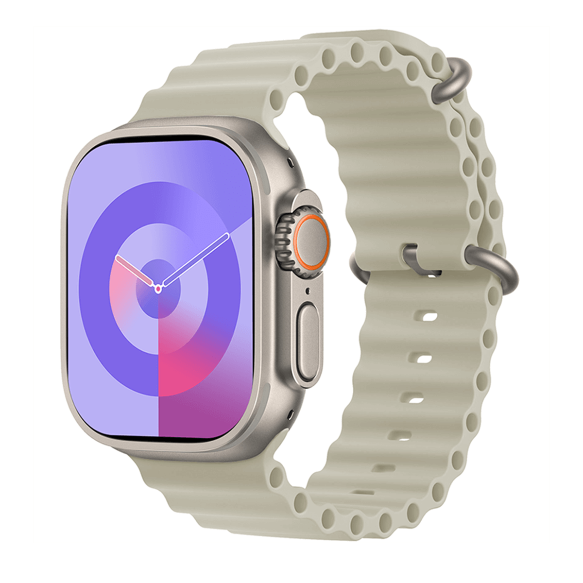 ساعت هوشمند مدل HK10 Ultra 3-بدنه تیتانیوم بند طوسی روشن