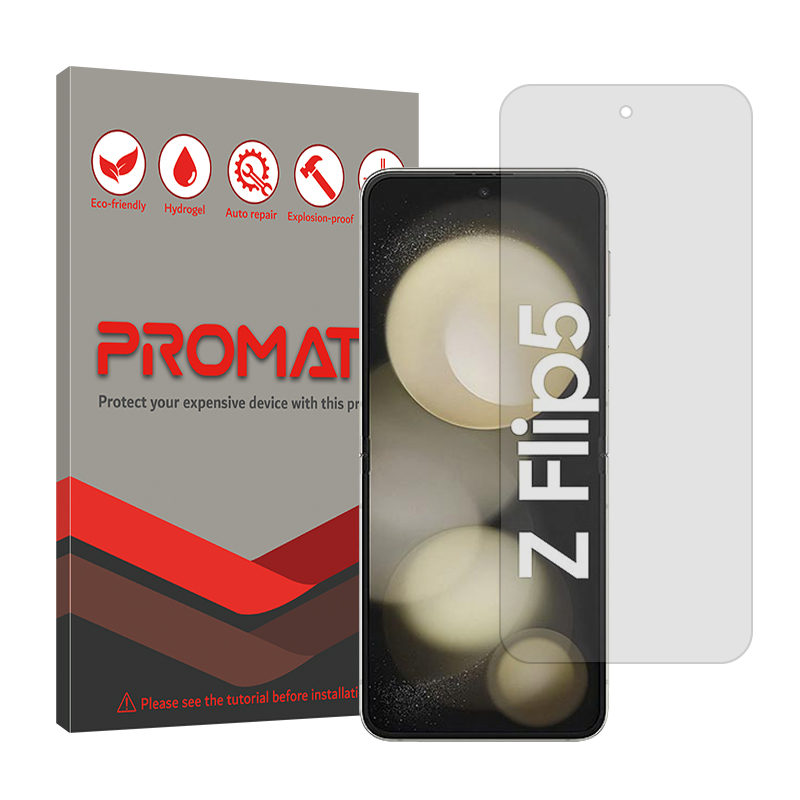 محافظ صفحه نمایش شفاف پرومیت مدل Resistant مناسب برای گوشی موبایل سامسونگ Galaxy Z Flip5 محافظ صفحه نمایش شفاف پرومیت مدل Resistant مناسب برای گوشی موبایل سامسونگ Galaxy Z Flip5