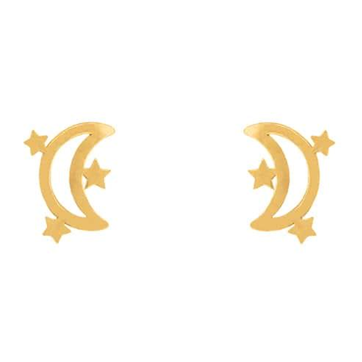 گوشواره طلا زنانه طرح ماه و سه ستاره قو طلایی کد E002359-0.45